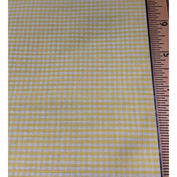 Yellow Gingham Cotton Fabric 1/2 Yard 44" Wide Material Quilting - Picture 4 of 5